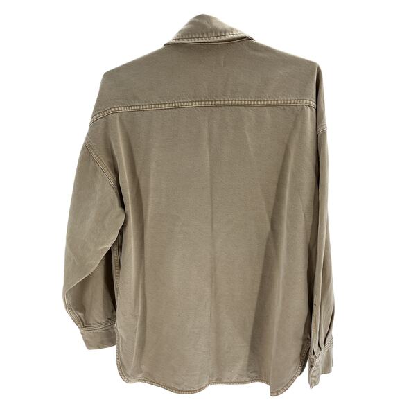 Grlfrnd 'Valeria' Tan Cotton Oversized Shirt Size XS / S - Picture 3 of 4